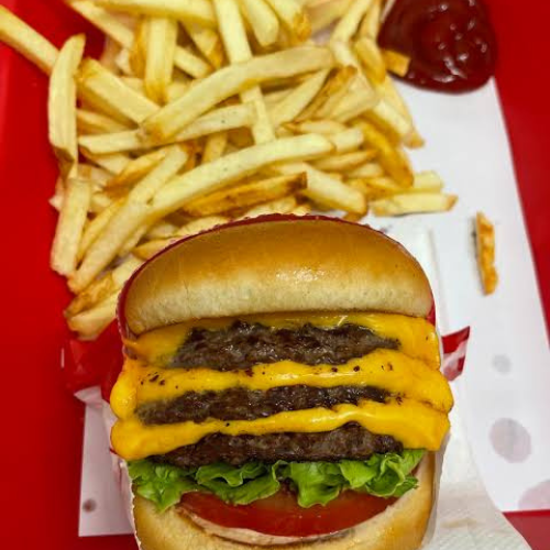 In-N-Out 3×3 and 4×4 combo meals with fries and a drink