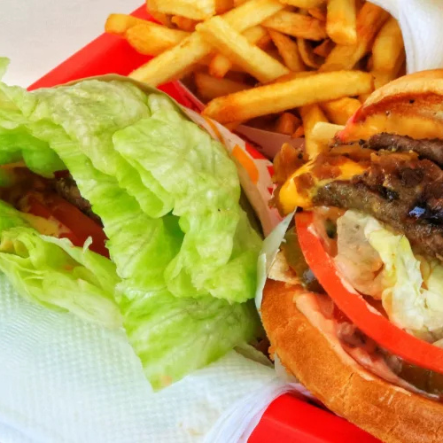 In-N-Out Protein Style combo meal