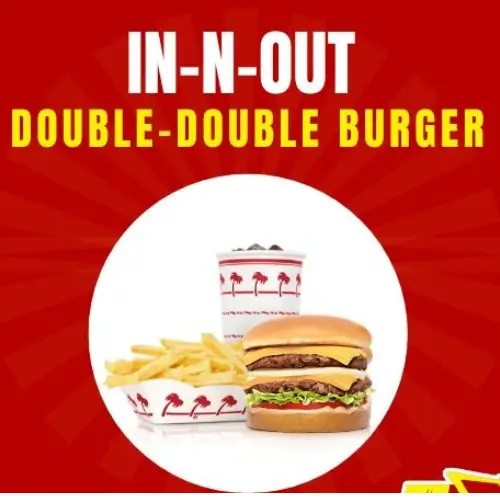 In-N-Out Double-Double burger combo with fries and a drink