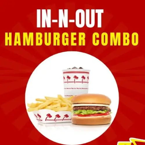 In-N-Out Hamburger combo with fries and a drink